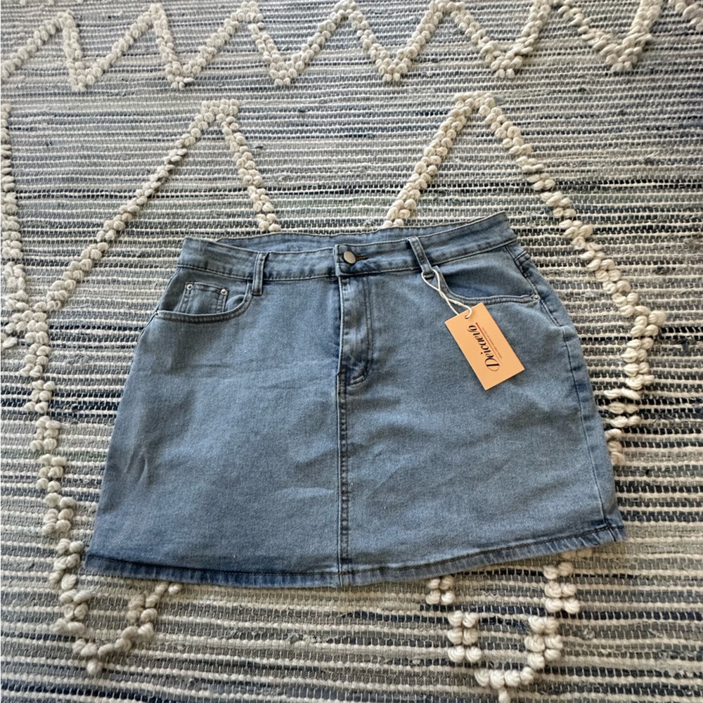 Blue Denim Mini Skirt